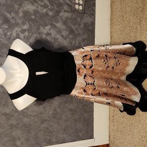 Melrose Black White & Pink Cocktail Dress Sz 12